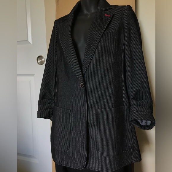 TOMMY HILFIGER Striped Notch-Lapel Blazer - Picture 7 of 7